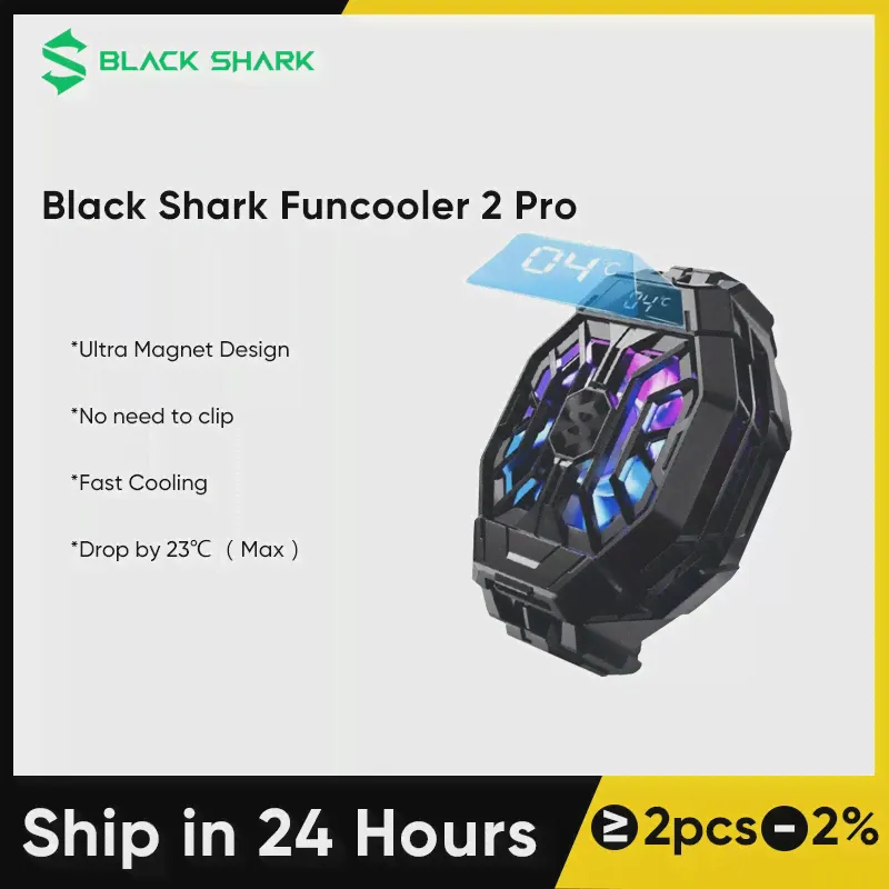 Black Shark FunCooler 2 Pro С дисплеем температуры На задней клипсе Fun Cooler 2 Pro для телефона Black Shark 4 / 5 / 5 Pro ROG 5