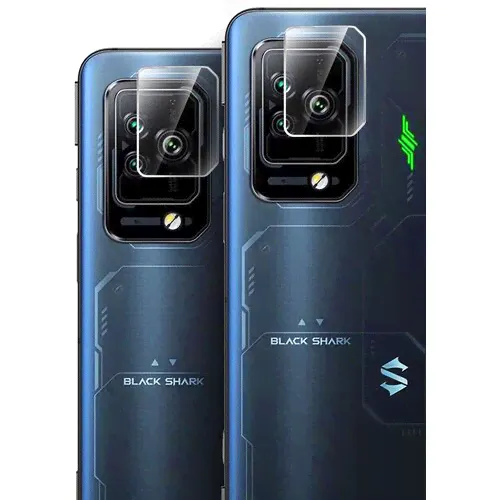 Защитное стекло для Xiaomi Black Shark 5 Pro (Ксиоми Блэк Шарк 5 Про) на Камеру 2 шт, (гибридное: пленка+стекловолокно), прозрачное Hybrid Glass, Miuko прозрачный